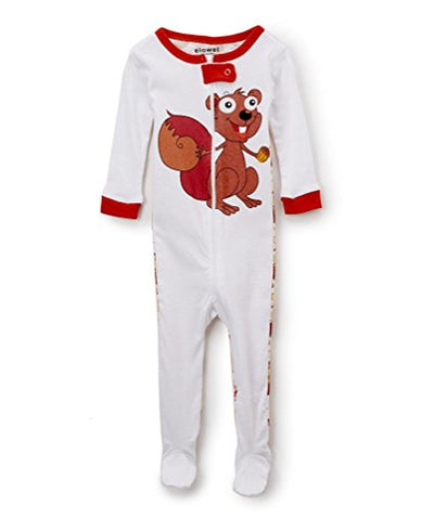 Elowel Girls Footed 1 Piece Chipmunk Pajama Sleeper 100% cotton (Size 6 Months-5 Years)