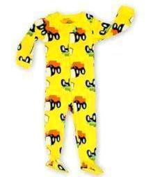 Elowel Boys Footed 1 Piece Yellow Monster Truck Pajama Sleeper 100% cotton (Size 6 Months-5 Years)