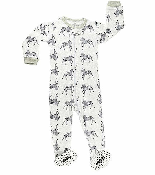 Elowel Boys Footed 1 Piece Zebra Pajama Sleeper 100% cotton (Size 6 Months-5 Years)