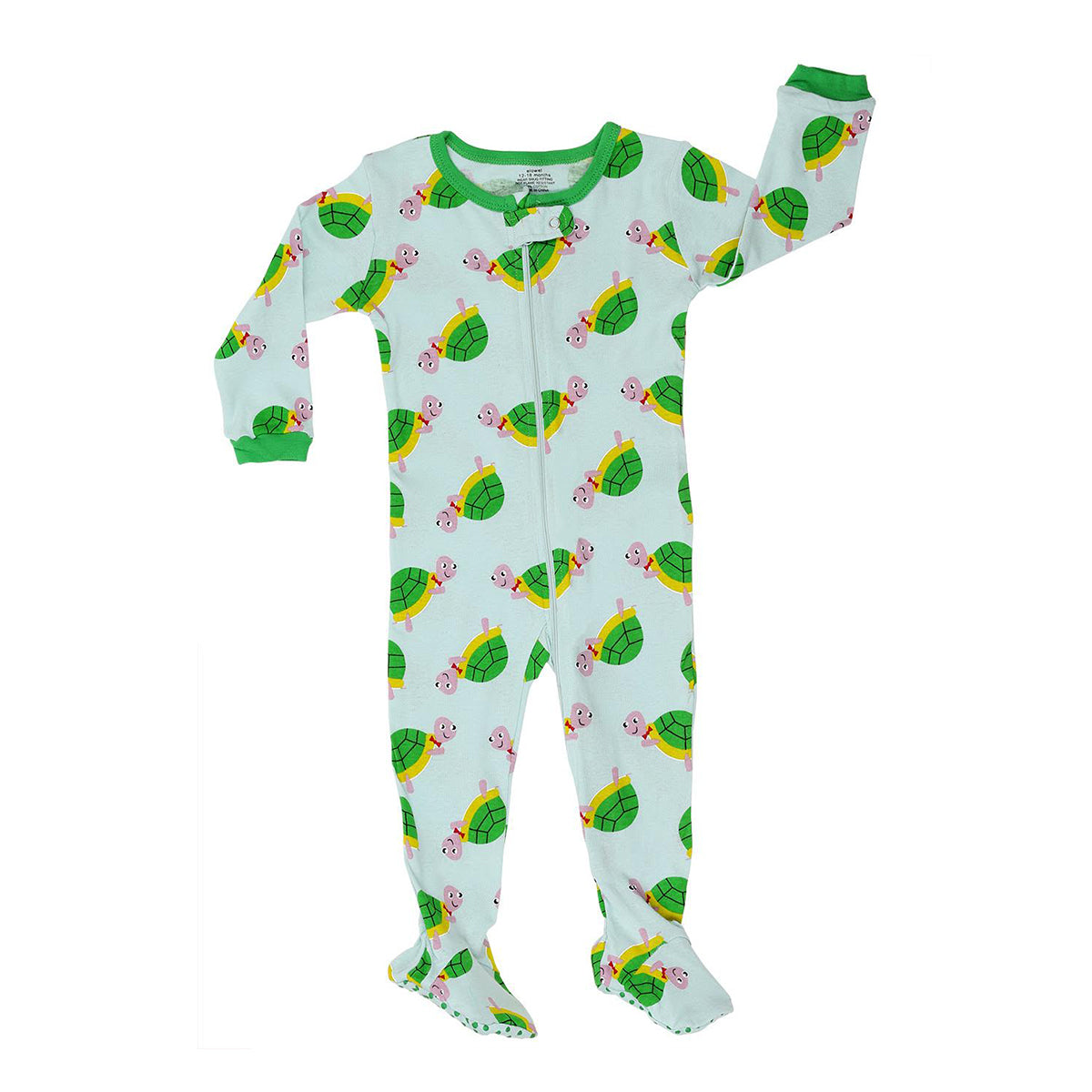 Elowel Boys Footed 1 Piece Turtle Pajama Sleeper 100% cotton (Size 6 Months-5 Years)